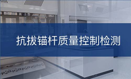 抗拔锚杆质量控制检测