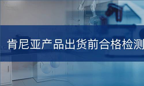 肯尼亚产品出货前合格检测